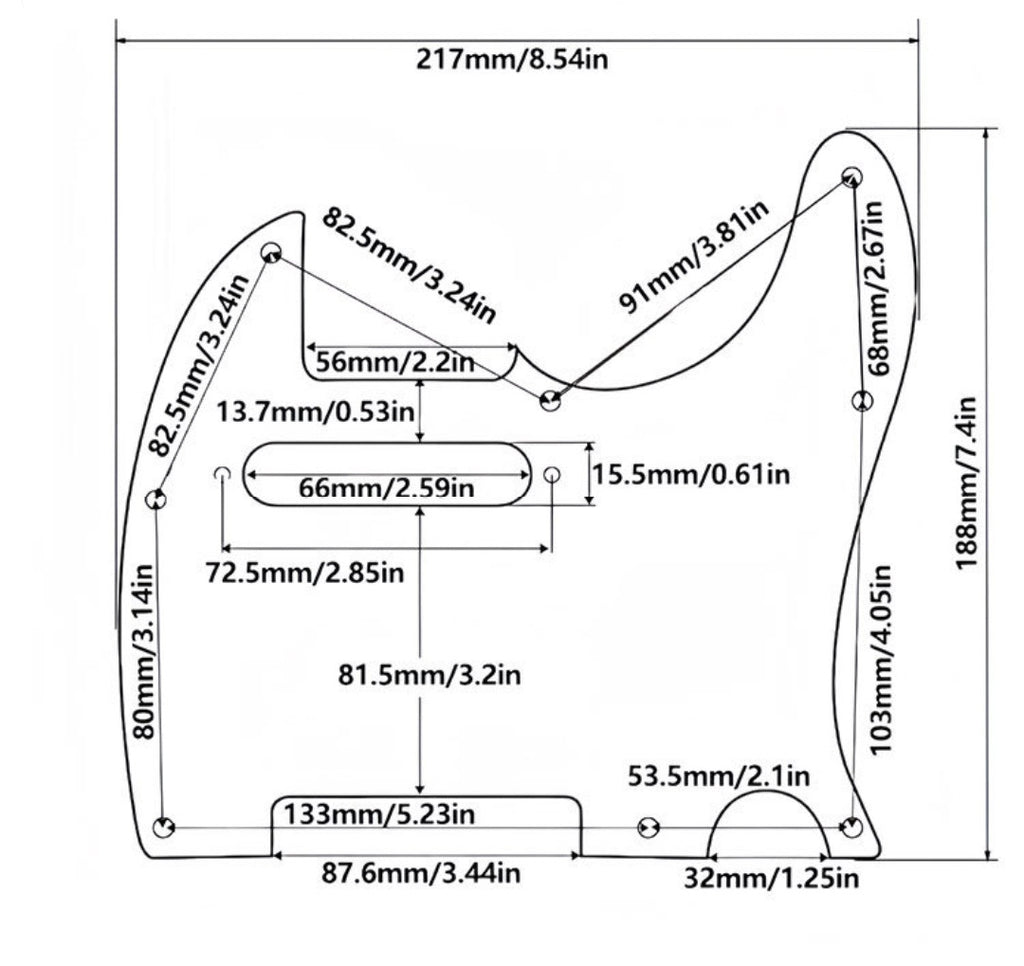 Pro 8 Hole Tele Guitar Pickguard