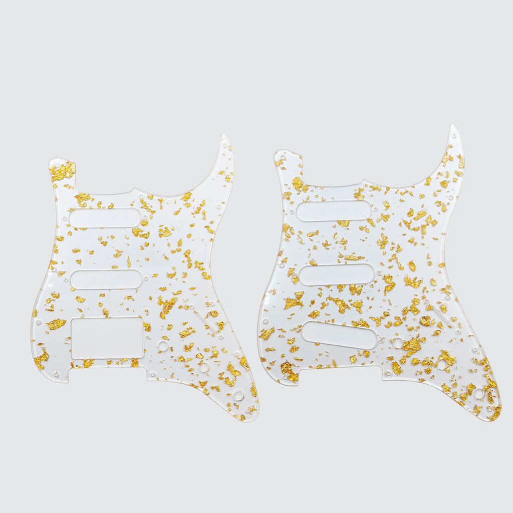 Gold Foil Acrylic Transparent Electric Guitar Pickguard Plates - LP/TL/ST Series with Screws