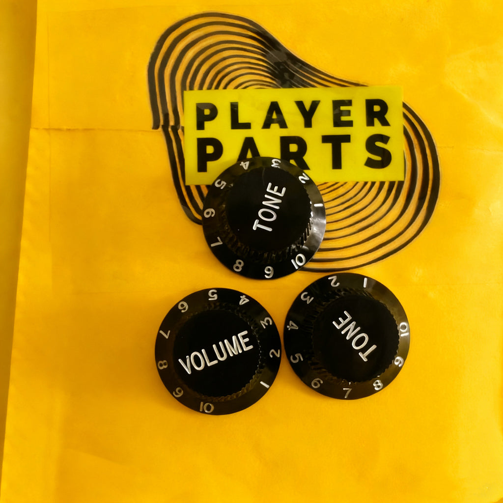 Pro Inch Size Fine 24 Splines Guitar Tone Volume Control Knobs