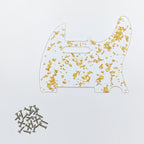 Gold Foil Acrylic Transparent Electric Guitar Pickguard Plates - LP/TL/ST Series with Screws