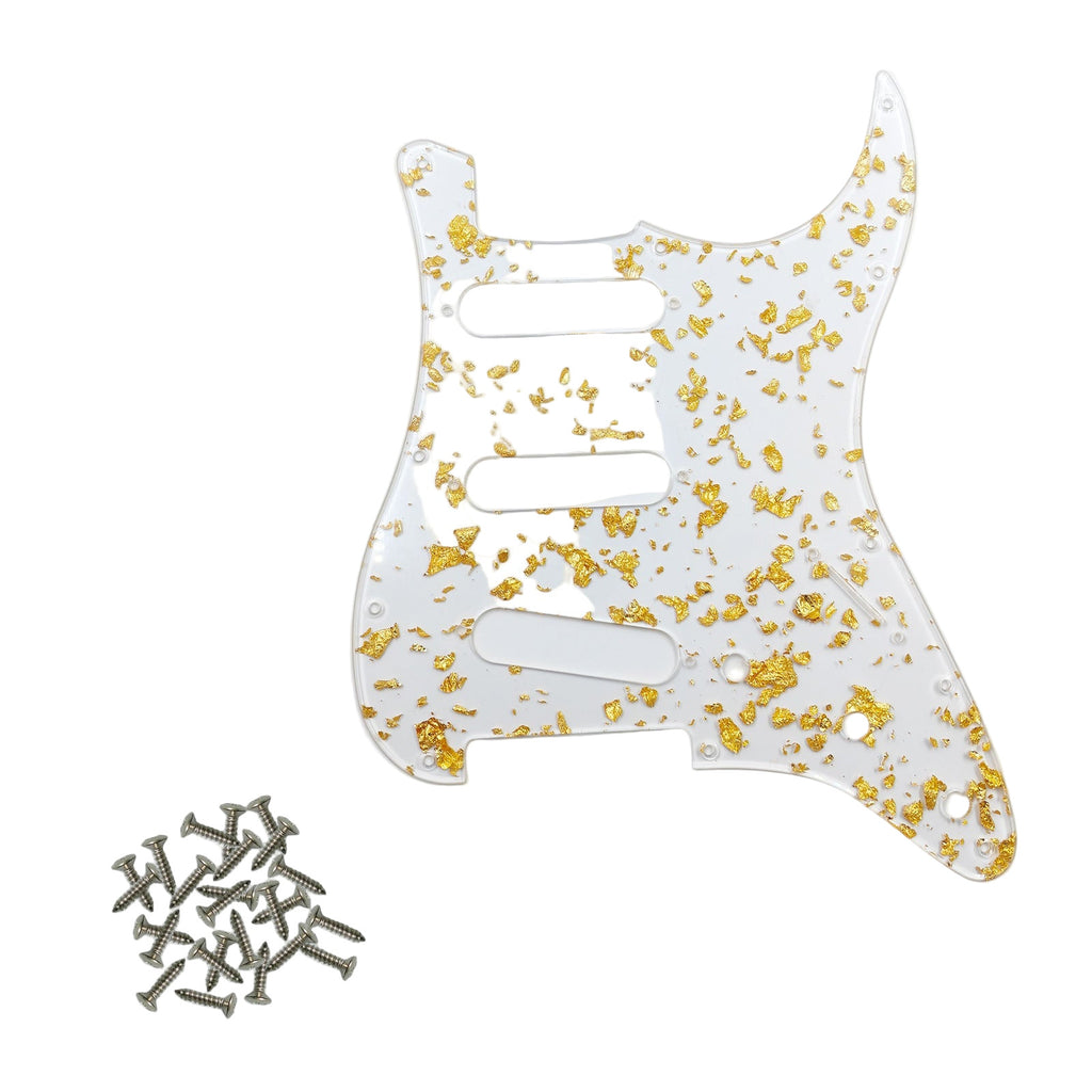 Gold Foil Acrylic Transparent Electric Guitar Pickguard Plates - LP/TL/ST Series with Screws